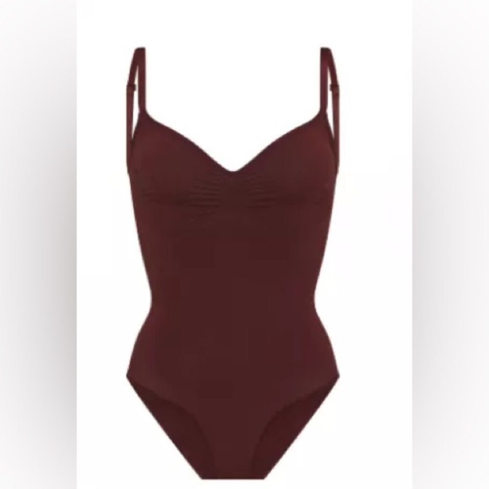 Skims Oxblood Seamless Sculpt‎  Brief Bodysuit